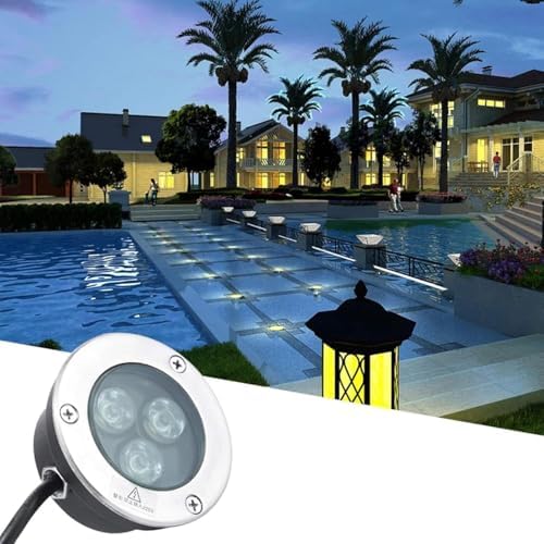 Ultra Thin Walkover Lights Terrace Garden 3W LED Buried Light IP68 Waterproof 304 Stainless Steel for Lawn, Swimming Pool, Pong Lighting(Blue,24V) - Image 6