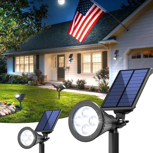 JEJOT 2 Pack Solar Spot Lights Outdoor Waterproof with Focus Beam by JEJOT