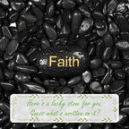 11lbs Polished Black River Rocks,Natural Decorative Stones for Indoor Plants,Vases & Fish Tank,Includes 1 Engraved Inspirational Rock,1-2 Inch Decorative Pebbles for Garden Landscaping - Image 2