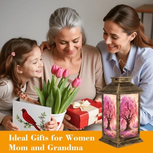 Solar Lantern Cherry Blossom Tree Full Bloom Outdoor Waterproof Garden Hanging Lantern Solar Powered Lighting Outside Solar Light for Patio Yard Camping, Gifts for Women Mom - Image 7
