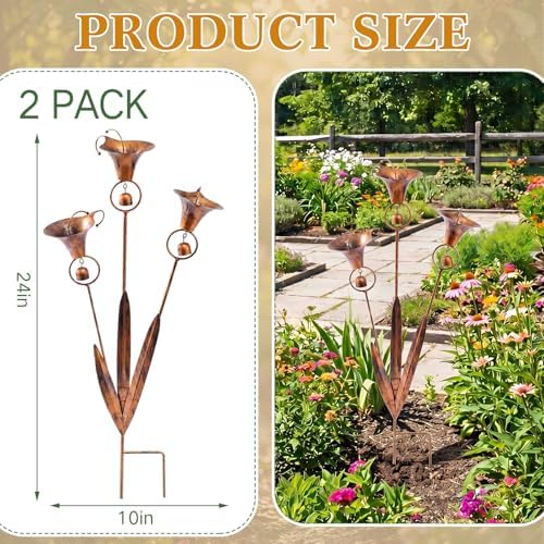 24 in Calla Lily Copper Flamed Garden Stake - Image 2