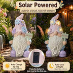 Solar Gnome with Succulent LED Lights and Welcome Sign, Lavender Garden Gnome Statue Decor for Patio, Yard, Balcony, Home, Lawn Ornaments, Birthday Gifts for Mom Women Grandma - Image 5