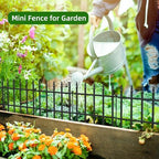 Decorative Metal Garden Fence 11" x 12', Small Fence Border with Stakes - Image 6