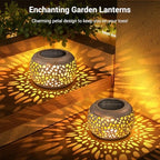 Solar Lanterns Outdoor Waterproof, 4 Pack Flower Petal Solar Garden Lights with 2 Lighting Colors, Vintage Metal Outdoor Patio Garden Decor - Unique Gifts for Women Mom Sisters Birthday - Image 6
