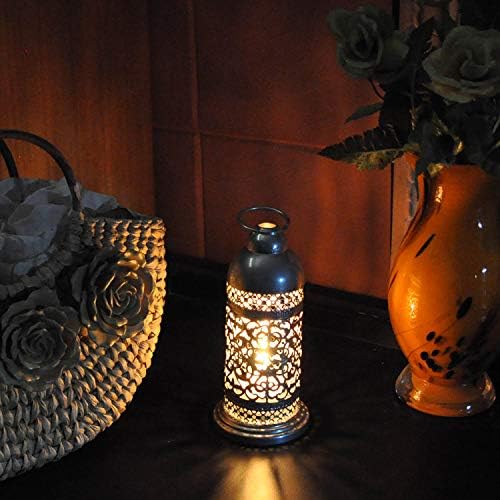 Lalhaveli Retro Iron Candle Lantern Moroccan Wrought Iron Metal Candle Holder Hanging Lamp Horse Light Lantern for Home Decor 7 x 3 Inch - Image 5