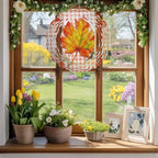 12 Inch Maple Leaves Fall Wind Spinner for Yard and Garden, Thanksgiving Checkered Farmhouse Art Hanging Ornaments Outdoor 3D Kinetic Wind Sculpture Spinners Indoor Outdoor Patio Décor Ornaments Gift - Image 5