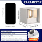 LED 20W Outdoor Wall Lights Exterior/Interior 3 Colors Adjustable Wall Sconce Up and Down Light Porch Lights IP65 Waterproof Exterior Wall Sconce Modern Outdoor Lighting Square Aluminum White - Image 5