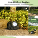 LIYAOLI Solar Rock Landscape Lights - 5 Pack Waterproof IP65 Fake Stone Solar Lights for Garden Pathways | Outdoor Ground Lighting with Auto On/Off & White LEDs - Image 7