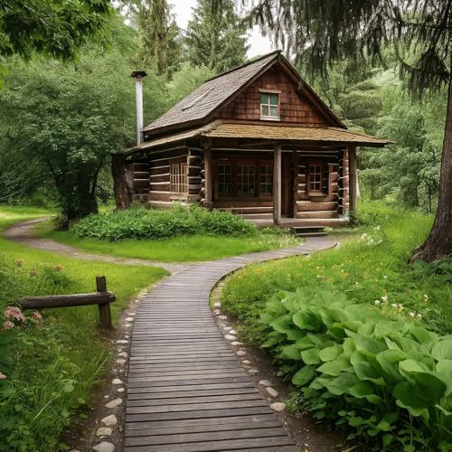 Landical 24ft Wooden Garden Pathway Walkway, Roll Out Outdoor Path,Gray - Image 6
