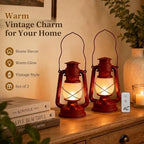 Wallsky Red Lanterns Battery Operated Vintage Lantern for Home Decor - Image 5