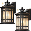 Motion Sensor Outdoor Lights, Black Dusk to Dawn Outdoor Lighting with Tempered Glass, Aluminum Waterproof Anti-Rust Outside Wall Light Fixtures, Adjustable Sensitivity & Brightness, Hardwired by OPAXIS