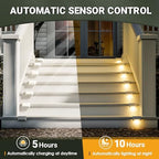 PATIOWIN Solar Fence Lights Outdoor Waterproof, Warm White, 20 Pack - Image 2