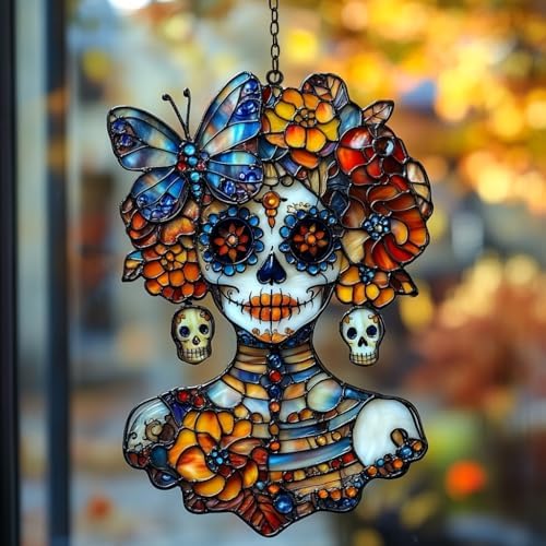 Floral Skeleton Acrylic Suncatcher by AVAGAN