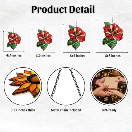 Hibiscus Acrylic Suncatcher - Image 2