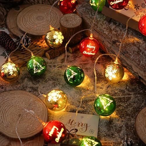 CAKERS Led Christmas String Lights|Creative Ambient Decor Fairy Lights|Hanging Copper Wire Lights|Night Lamps for Birthday Party Xmas Tree Decor,Ball Shape,2m(6.5ft)-10LED-USB - Image 4