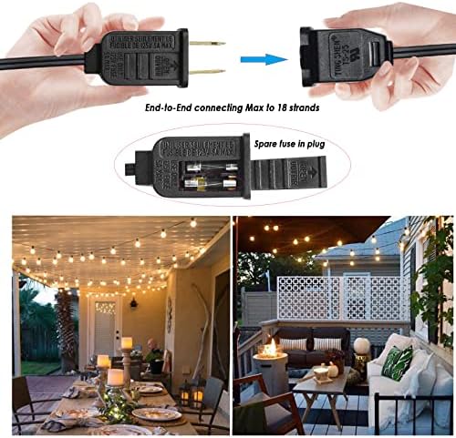 Outdoor String Lights Waterproof Patio Lights 200FT with 100+4 Shatterproof G40 LED Edison Outdoor String for Party Backyard Gazebo Pegola Cafe, 2Pack x 100ft - Image 6