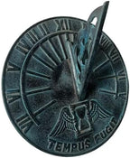 Engraved Metal Sundial with Tempus FUGIT Inscription – 9 Inch Aged Bronze Outdoor Garden Timepiece – Decorative Functional Sundial for Patio, Lawn & Garden Decor - Image 2