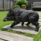 Large Wild Boar Garden Statue - 21.26" L x 12.2" H Faux Boar Sculpture, Realistic Resin Wildlife Figurine Ornament for Outdoor Decor, Yard Art Craft for Patio Lawn Porch by Gahowlen