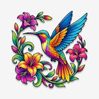 Hummingbird Metal Sign Floral Wall Art Colorful Bird Plaque Rustic Iron Decor for Garden Patio Porch Living Room Indoor Outdoor Hanging Ornament (24 INCH) by Unknown