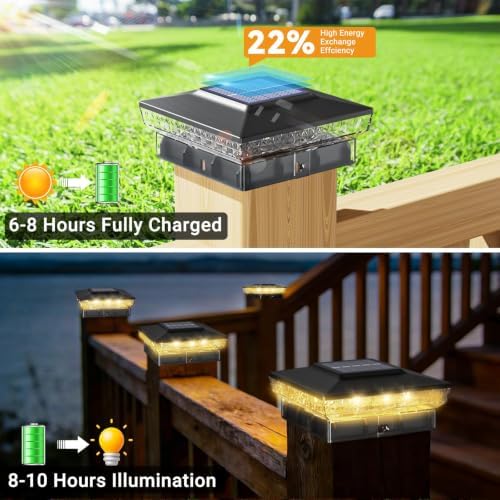 btfarm Solar Post Cap Lights, 2 Colors Modes, Fit 4x4 3.5x3.5 Wooden/Vinyl - Image 3