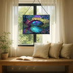 Rainbow Bridge Over Meadow Stream Rectangular Stained Glass Suncatcher – Hanging Window Panel with Animal & Nature Scene – Vibrant Glass Art Gift for Wildlife, Fantasy, Nature Lovers AiKrXc - Image 7