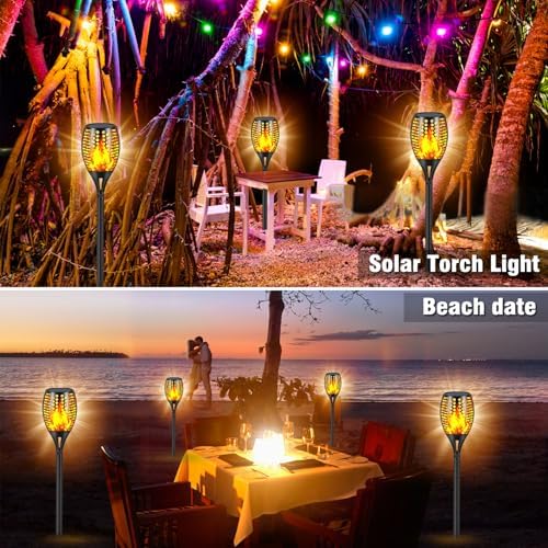 Solar Torch Lights Outdoor, Waterproof Dancing Flame Lights for Garden Patio Decor - 4 Pack, Large - Image 5
