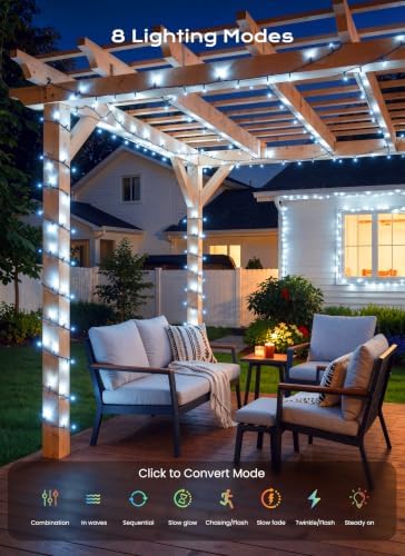 Minetom 4PC 160FT Christmas Outdoor Solar String Lights Waterproof 400 LEDs - Image 3
