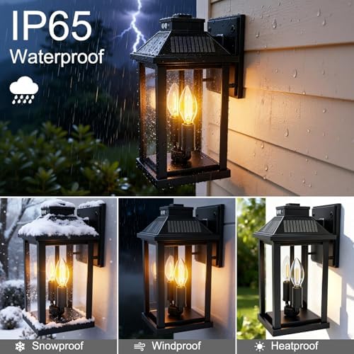 Solar Porch Lights Outdoor: Solar Wall Sconce Lights with Motion Sensor - Image 3