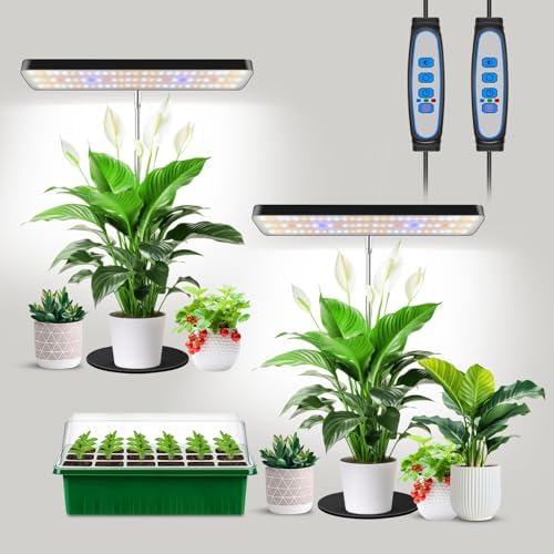 Aumtrly Grow Light Black 2 Pack, Full Spectrum Indoor Plant Light with Base by Aumtrly