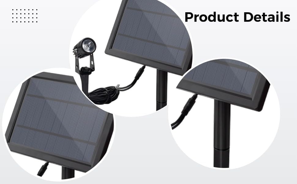 LED Solar Powered Spotlight, 1-to-2 Head Outdoor Garden Lawn Light, Warm Yellow Lighting, Auto On Off, IP65 Waterproof, Landscape Decorative Spotlight for Patio, Yard, Pathway - Image 6