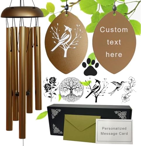 Personalized Tree of Life Wind Chimes - Deep Melody, Custom Engraving, Thoughtful Outdoor Gift by Custom