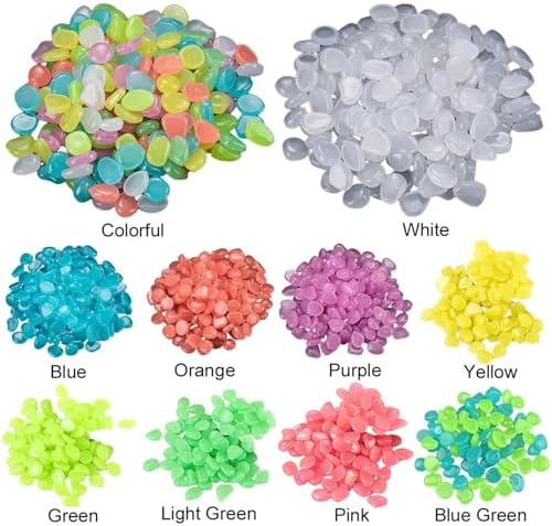 Glow in The Dark Pebbles 200 Pcs Glow in The Dark Garden Pebbles Stones Rocks for Yard and Walkways Decor Fairy DIY Decorative Luminous(Blue) - Image 4