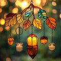 Autumn Leaves Branch Acorn Acrylic Suncatcher by AVAGAN