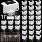 Geelin 32 Pcs Solar Deck Step Lights Outdoor, White Shell Cool White Light by Geelin