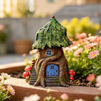COWOS Solar Light Fairy Tree House, Fairy Garden House Statues, Tree House Figurines with Solar Light for Indoor Outdoor Art Decorations, Patio Yard Lawn Ornaments Gift by COWOS