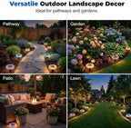 2026 Upgraded Mosaic Solar Disk Lights Waterproof, 4 Pack Solar Ground Lights Mosaic for Pathway Walkway Patio Lawn Landscape Lighting, AutoOn/Off Colorful LED Disc Lights (Blue, Number of Items: 4) - Image 5