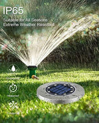 UFOND 12 Pack Solar Ground Lights，Outdoor Waterproof LED Gardenlight, Disklights for Lawn Pathway Yard Walkway Driveway Patio Deck, Solar Lights (Cold White) - Image 4