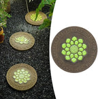 Glow in The Dark Round Stepping Stone Set, Outdoor Luminous Lotus Stepping Stone Path Pavers, Home Villa Garden Patio Stones for Decorative Ground by Unknown