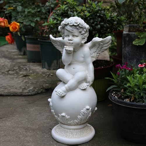 18in Angel Statue Cupid Sculpture Outdoor Decoration Patio Garden Decoration Porch Lawn, Angel Garden Sculpture and Statuary, Angel Statue commemorating Spiritual Gifts - Image 5