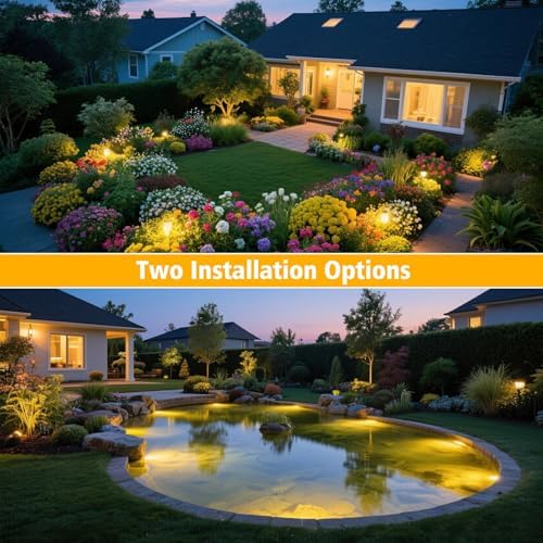 T-SUN Solar Pond Lights, 3-in-1 Warm White LED Submersible Pond Lights - Image 3