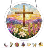 Acrylic Puzzles Suncatcher Window Hanging, 83 Pieces Garden of Holy Light Puzzle, Suncatcher for Doors Garden, Mother's Day Christmas Birthday Gifts for Women Men (L - 8.9 * 8.9 in) - Image 2