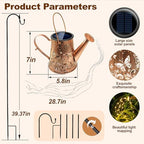 Solar Lanterns Outdoor Decorative: Metal Butterfly Watering Can with Cascading LED Lights and Hook - Waterproof Hanging Garden for Yard Patio Decor - Birthday Gardening Gifts for Women - Image 2