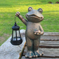 Garden Frog Statue Gifts Outdoor Fairy Garden Accessories Outdoor Lights Solar Garden Frog Decor Art Housewarming Gift for Patio,Yard,Lawn Ornament by solarstatue