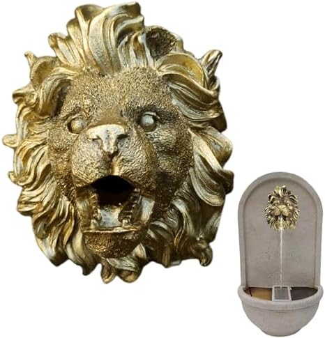 Fountain Lion Heads Nozzle Ornament | Lion Heads Fountain Nozzle,Lion Fountain Sprinkler Heads,Lion Wall Gold House,Outdoor Lion Heads Wall Spray Water Off Outdoor Statue - Image 7