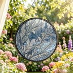 Delicate Frost Fern Leaves Stained Glass Suncatcher 11.8" Colorful Window Hanging Ornament, Sun Catcher Decor for Bathroom Front Door Living Room Home Wall Garden - Image 2