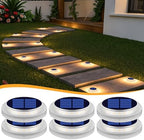 Solar Deck Lights Outdoor 6 Pack, Solar Powered Driveway Lights-Warm White by Honalia