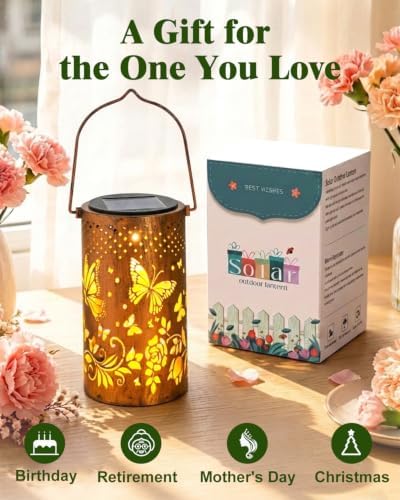 DIBIEECN Birthday Gifts for Women, Solar Lanterns, Butterfly, 4 Pack - Image 2