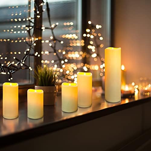 YIWER Plastic Waterproof Flameless Candles Set of 27: Battery Operated Candles Ivory Flickering Pillar Candles Include 4"/5"/6"/7"/8"/9" with 10-Key Remote 2/4/6/8H Timer Function - Image 5