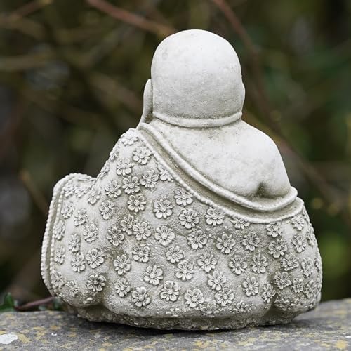 Laughing Buddha Stone Statue | Monk Oriental Garden Outdoor Decoration Ornament - Image 2