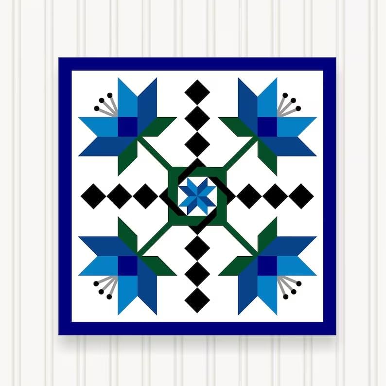 BARN Quilt Block Outdoor Square BQ104-04 | 6 Sizes | Outside Pattern | Wall Decor | Yard Art | Barn Quilt Sign | Farm Design (46" x 46" 1 Sided) Shipped in 4-23" Pieces by SignStuffInc